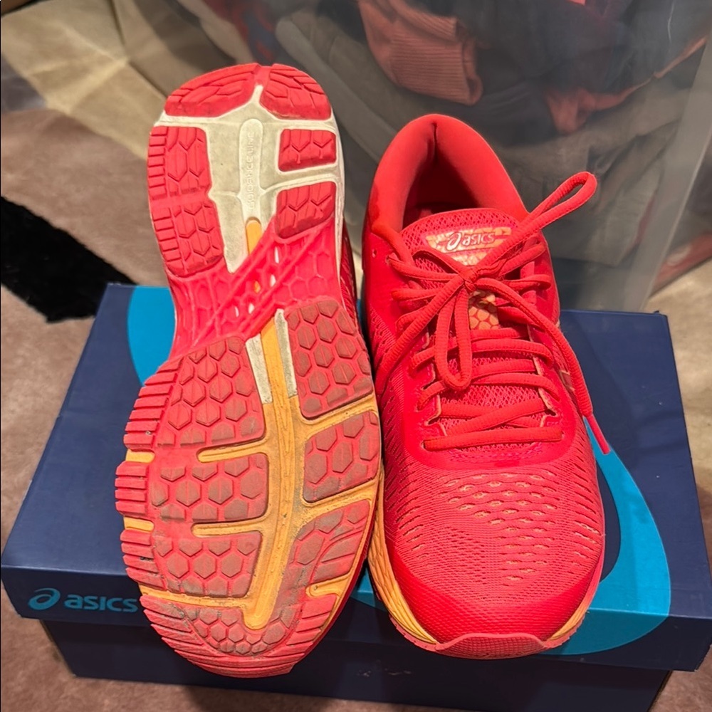 Asics Red And Orange Performance Running Shoes - image 2